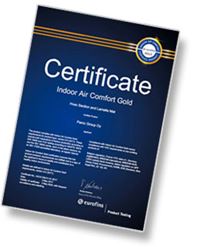 Certificate Eurofins Indoor Air Comfort GOLD
